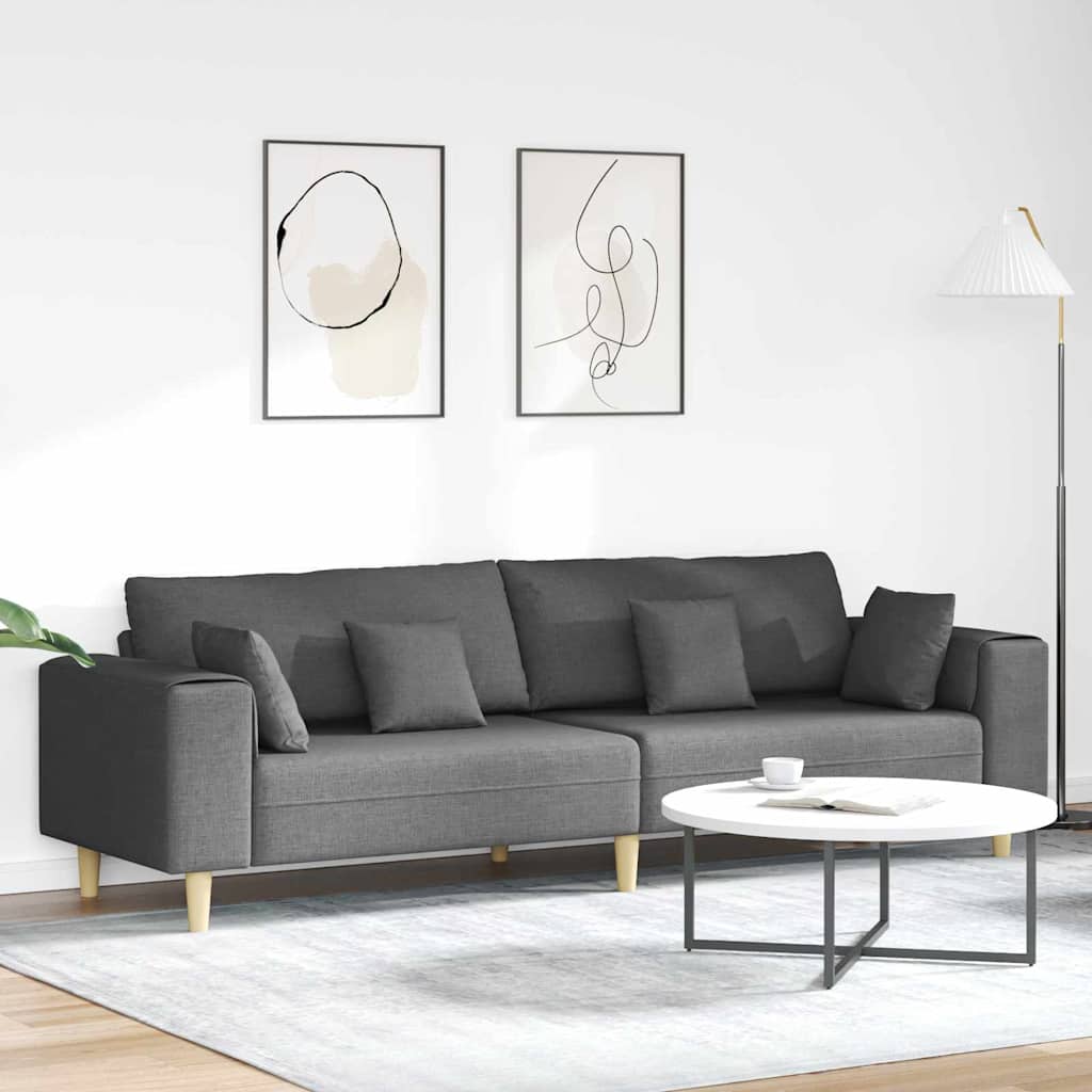Sofa en tissu avec coussin Gris foncé 208 cm tissu