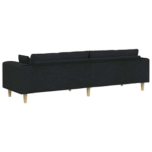 Sofa en tissu avec coussin Noir 208 cm tissu
