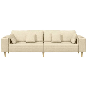 Sofa en tissu avec coussin Crème 208 cm tissu