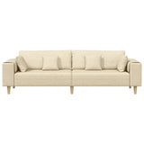 Sofa en tissu avec coussin Crème 208 cm tissu