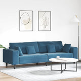Canapé en velours avec coussin Bleu 208 cm Velours