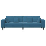 Canapé en velours avec coussin Bleu 208 cm Velours