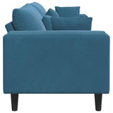Canapé en velours avec coussin Bleu 208 cm Velours