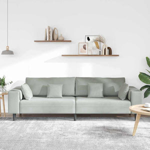 Canapé en velours avec coussin Gris clair 208 cm Velours