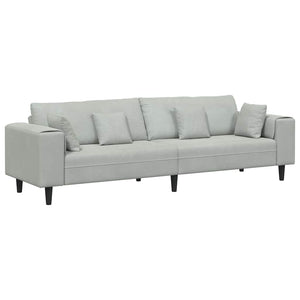 Canapé en velours avec coussin Gris clair 208 cm Velours