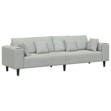 Canapé en velours avec coussin Gris clair 208 cm Velours