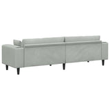 Canapé en velours avec coussin Gris clair 208 cm Velours