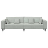 Canapé en velours avec coussin Gris clair 208 cm Velours