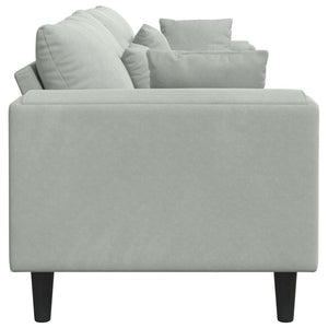 Canapé en velours avec coussin Gris clair 208 cm Velours