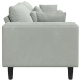 Canapé en velours avec coussin Gris clair 208 cm Velours