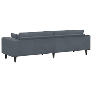 Canapé en velours avec coussin Gris foncé 208 cm Velours