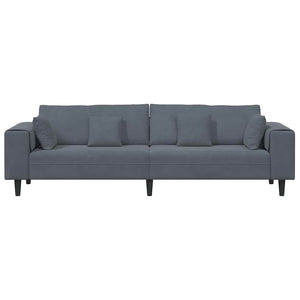 Canapé en velours avec coussin Gris foncé 208 cm Velours