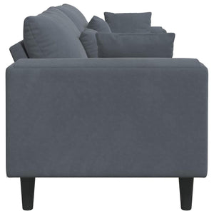 Canapé en velours avec coussin Gris foncé 208 cm Velours