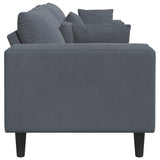 Canapé en velours avec coussin Gris foncé 208 cm Velours