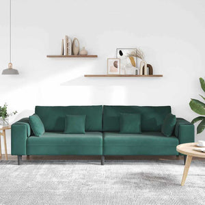 Canapé en velours avec coussin Vert foncé 208 cm Velours