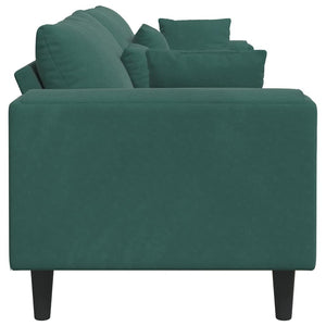 Canapé en velours avec coussin Vert foncé 208 cm Velours