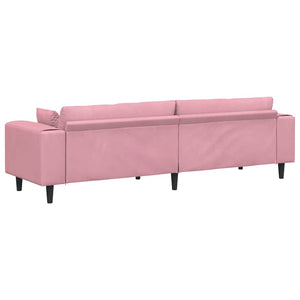 Canapé en velours avec coussin Rose 209 cm Velours