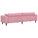 Canapé en velours avec coussin Rose 209 cm Velours