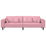 Canapé en velours avec coussin Rose 209 cm Velours