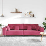 Canapé en velours avec coussin Bordeaux 208 cm Velours