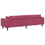 Canapé en velours avec coussin Bordeaux 208 cm Velours