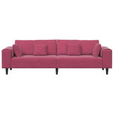 Canapé en velours avec coussin Bordeaux 208 cm Velours