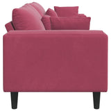 Canapé en velours avec coussin Bordeaux 208 cm Velours