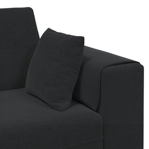 Canapé en velours avec coussin Noir 208 cm Velours