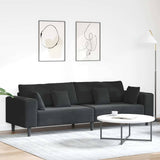 Canapé en velours avec coussin Noir 208 cm Velours