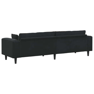 Canapé en velours avec coussin Noir 208 cm Velours
