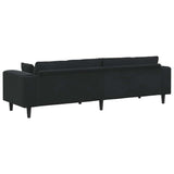 Canapé en velours avec coussin Noir 208 cm Velours