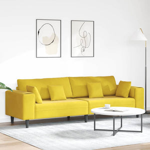 Canapé en velours avec coussin Jaune 210 cm Velours