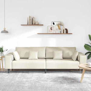 Canapé en velours avec coussin Crème 208 cm Velours