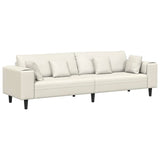 Canapé en velours avec coussin Crème 208 cm Velours