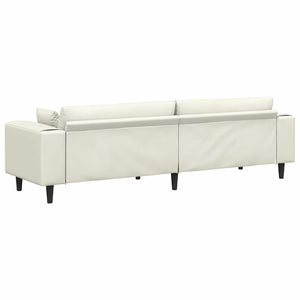 Canapé en velours avec coussin Crème 208 cm Velours