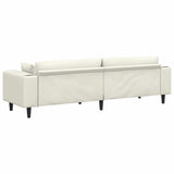 Canapé en velours avec coussin Crème 208 cm Velours