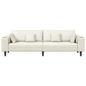 Canapé en velours avec coussin Crème 208 cm Velours