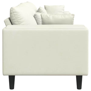Canapé en velours avec coussin Crème 208 cm Velours