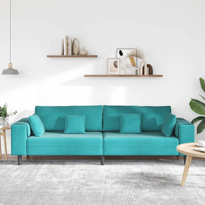 Canapé en velours avec coussin Turquoise 208 cm Velours