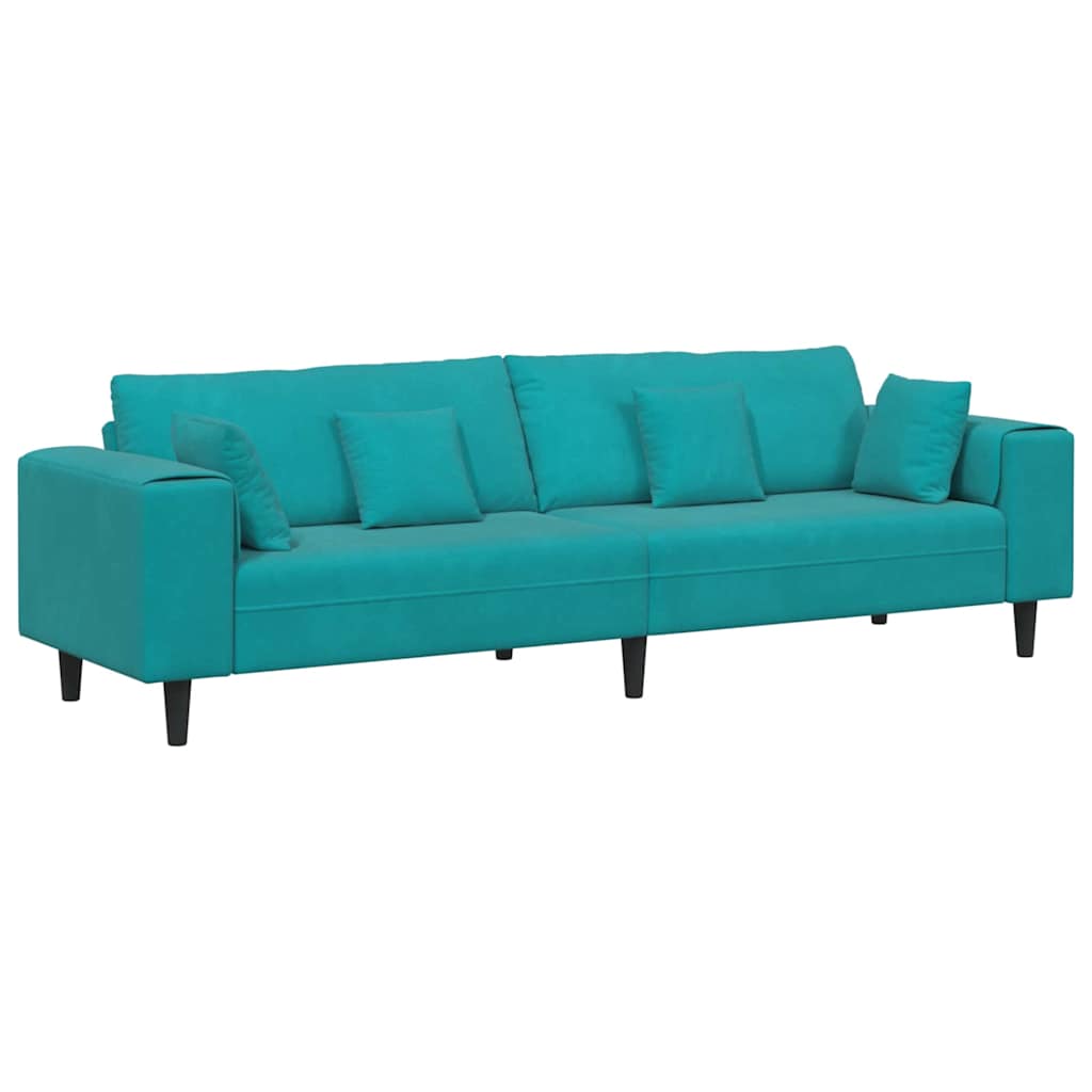 Canapé en velours avec coussin Turquoise 208 cm Velours