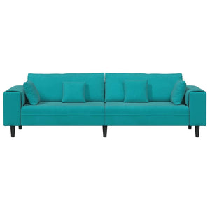Canapé en velours avec coussin Turquoise 208 cm Velours