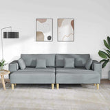 Sofa en tissu avec coussin Gris clair 208 cm tissu