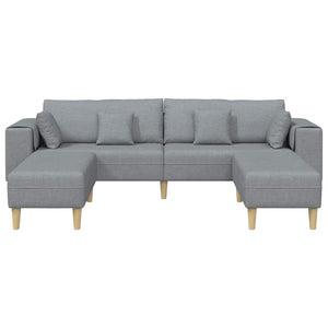 Sofa en tissu avec coussin Gris clair 208 cm tissu