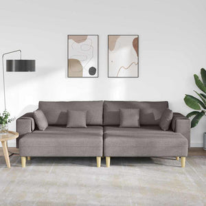 Sofa en tissu avec coussin Taupe 208 cm tissu