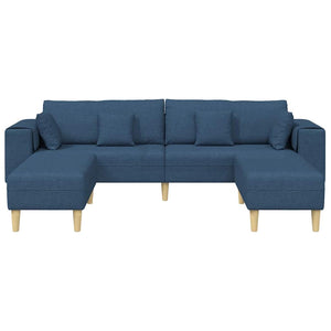 Sofa en tissu avec coussin Bleu 208 cm tissu