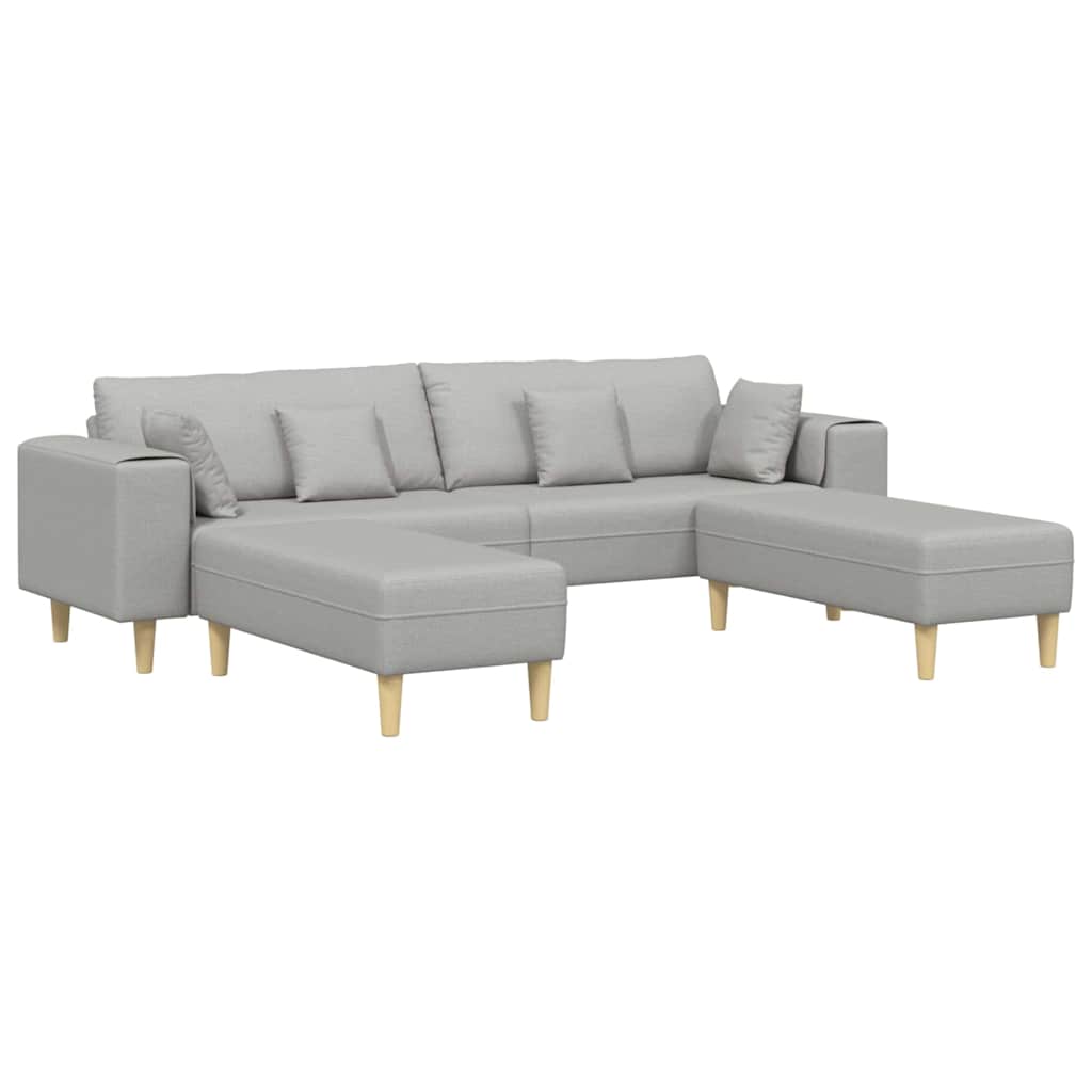 Sofa en tissu avec coussin Gris nuage 208 cm tissu