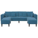 Canapé en velours avec coussin 3 pcs Bleu 208 cm Velours