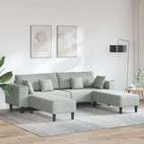 Canapé en velours avec coussin 3 pcs Gris clair 208 cm Velours