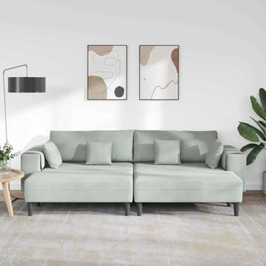 Canapé en velours avec coussin 3 pcs Gris clair 208 cm Velours