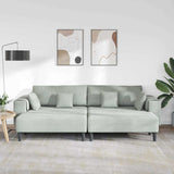 Canapé en velours avec coussin 3 pcs Gris clair 208 cm Velours